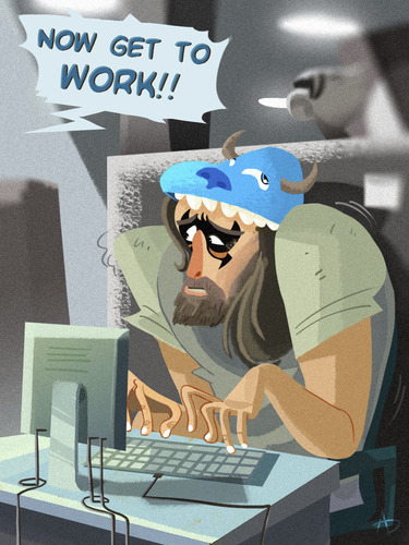 Cartoon: get to work (medium) by amencodai tagged illustration