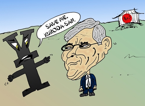 Cartoon: Haruhiko Kuroda caricature (medium) by BinaryOptions tagged haruhiko,kuroda,binary,option,options,trade,trader,trading,optionsclick,editorial,cartoon,caricature,fiscal,monetary,japan,nippon,nipponese,yen,jpy,currency,japanese,central,bank,governor,business,political,policy,news,economics,economist,economy