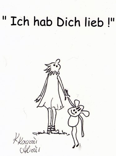 Cartoon: Ich hab dich liebe (medium) by KatrinKaciOui tagged kindpuppe,liebe,freude,karte,shop