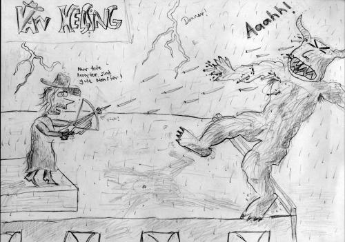 Cartoon: Van Helsing (medium) by Krösus tagged vanhelsing,monster,
