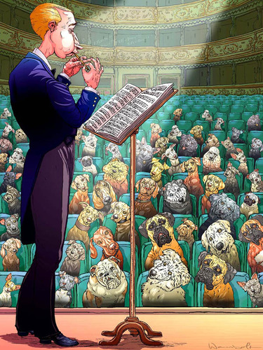 Cartoon: Hundepfeifenkonzert (medium) by wambolt tagged cartoon,humor,animals,music