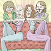 Cartoon: Abba (small) by wambolt tagged caricature disco music seventies