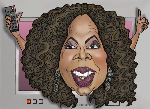 Cartoon: Oprah Winfrey (medium) by Berge tagged tv,star,caricature