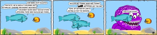 Cartoon: ..longterm effects.. (medium) by Jester Elly tagged fukushima,cartoon,ocean,animals,mutant