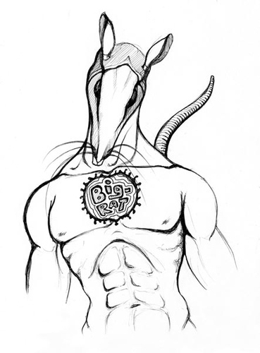 Cartoon: Big Rat (medium) by vokoban tagged pen,and,ink,doodle,drawing,scribble,pencil