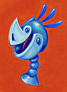 Cartoon: robot bird (small) by vokoban tagged painting,gouache,bird,robot