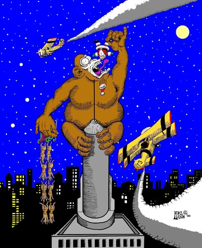 Cartoon: Kong Christmas (medium) by Macawrena tagged mike,mason