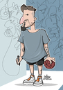 Cartoon: George Gamez (small) by gamez tagged georgegamez,gamez,georgegamezkaicartoons,basketball,jordan,ball,diesel,tattoo,marker,freaky,people