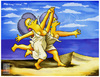 Cartoon: Women Running on the Beach (small) by gamez tagged picasso gamez simpsons