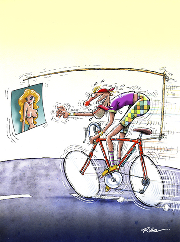 Cartoon: Cycling (medium) by Ridha Ridha tagged cycling,sport,cartoon,ridha,art,from,erotic,book,viva,eva,published,1994,in,germany