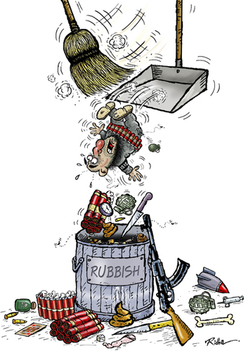 Cartoon: Rubbish (medium) by Ridha Ridha tagged rubbish,critical,cartoon,against,terrorism,isis,by,ridha