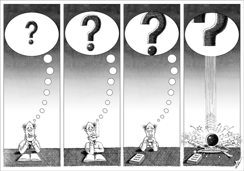 Cartoon: Who? How? Why? (medium) by Ridha Ridha tagged who,how,why,cartoon,by,ridha,from,satiric,book,bubbles,which,was,published,1990,in,germany