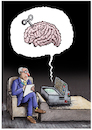 Cartoon: Computer at the psychiatrist -Ri (small) by Ridha Ridha tagged computer,psychiatrist,complex,suffering,brain