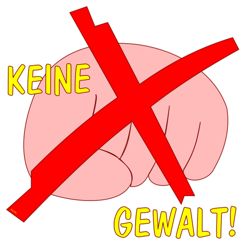Cartoon: Keine Gewalt - Verbot - Faust (medium) by symbolfuzzy tagged verbot,gewalt,faust,widerstand,internationaler,logos,logo,symbole,symbolfuzzy