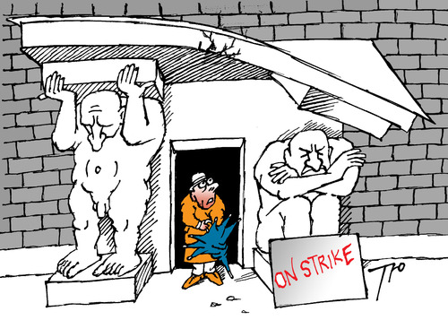 Cartoon: On strike (medium) by tunin-s tagged strike