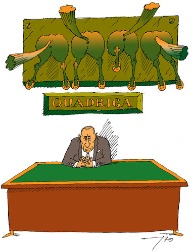 Cartoon: quadriga (medium) by tunin-s tagged quadriga
