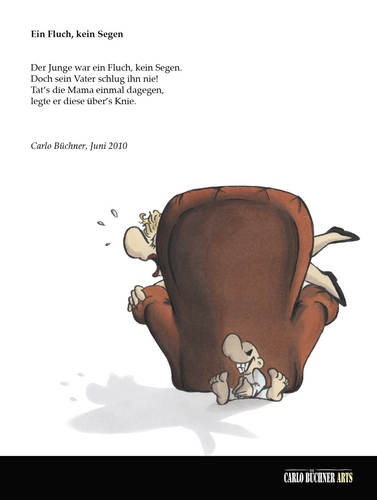 Cartoon: Ein Fluch kein Segen (medium) by Carlo Büchner tagged fluch,segen,junge,knie