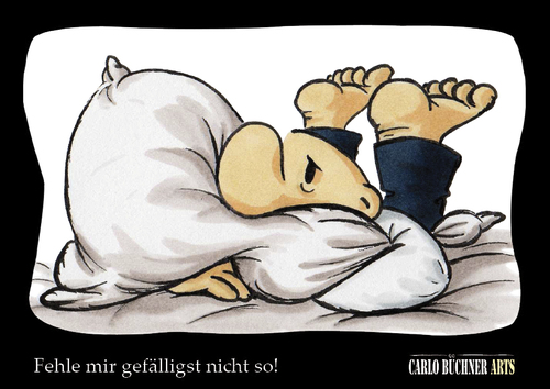Cartoon: Fehle mir gefälligst nicht so! (medium) by Carlo Büchner tagged sehnsucht,kissen