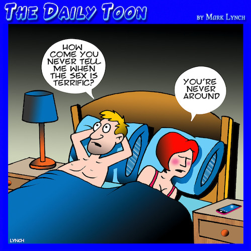 Cartoon: Absent husband (medium) by toons tagged infidelity,orgasm,good,infidelity,orgasm,good,sex