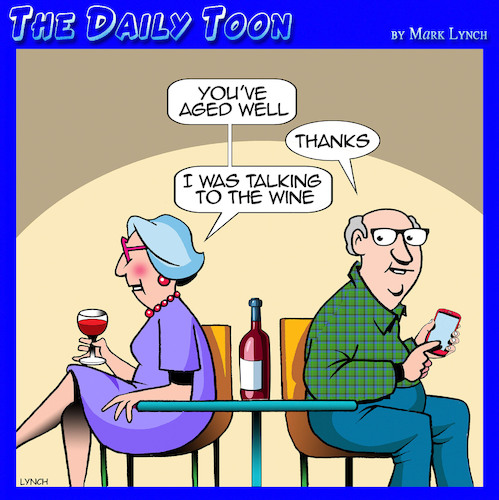 Cartoon: Ageing (medium) by toons tagged wine,lovers,old,age,aged,wine,lovers,old,age,aged