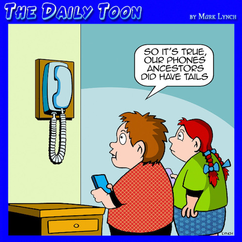 Cartoon: Ancestors (medium) by toons tagged old,phones,smart,ancestors,had,tails,old,phones,smart,ancestors,had,tails