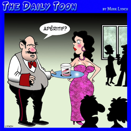 Cartoon: Aperitif (medium) by toons tagged cocktails,false,teeth,dentures,cocktail,party,dentist,cocktails,false,teeth,dentures,cocktail,party,dentist