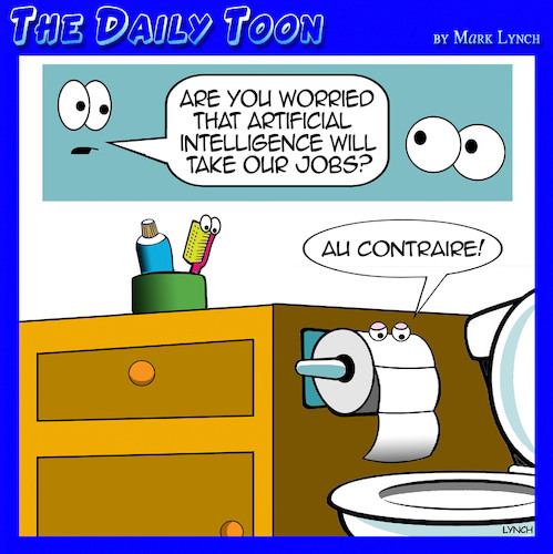 Cartoon: Artificial intelligence (medium) by toons tagged ai,job,losses,toilet,rolls,ai,job,losses,toilet,rolls