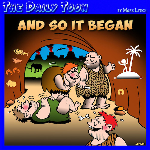 Cartoon: Birth of the desert island carto (medium) by toons tagged desert,island,cave,paintings,cartoons,cartoon,caveman,art,prehistoric,man,jokes,desert,island,cave,paintings,cartoons,cartoon,caveman,art,prehistoric,man,jokes