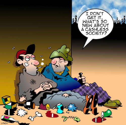 Cashless Society Von Toons Wirtschaft Cartoon Toonpool