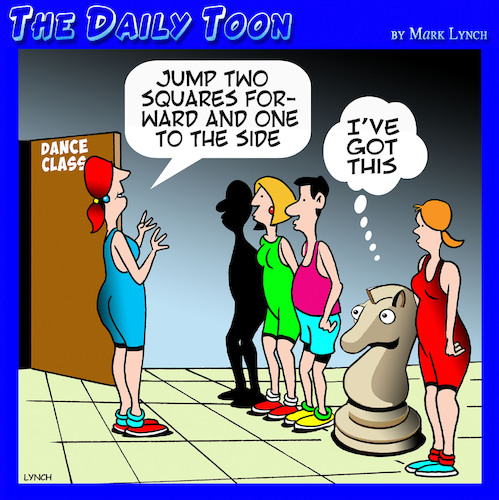Cartoon: Chess (medium) by toons tagged chess,pieces,dance,class,knight,chess,pieces,dance,class,knight