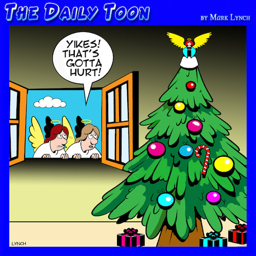 Cartoon: Christmas tree (medium) by toons tagged christmas,trees,angel,christmas,trees,angel