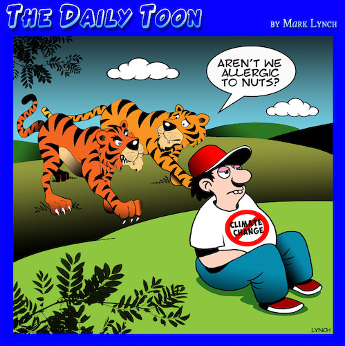 Cartoon: Climate change denier (medium) by toons tagged climate,hoax,deniers,climate,hoax,deniers
