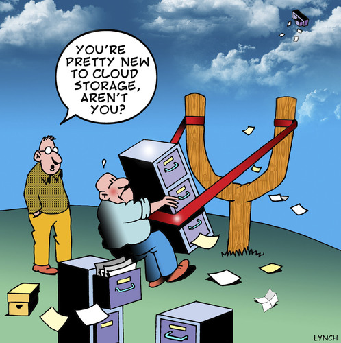 Cartoon: Cloud Storage (medium) by toons tagged cloud,storage,computers,filing,cabinet,online,cloud,storage,computers,filing,cabinet,online