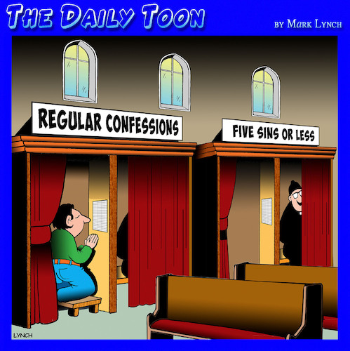 Cartoon: Confessionals (medium) by toons tagged sin,sinning,confession,priests,sin,sinning,confession,priests
