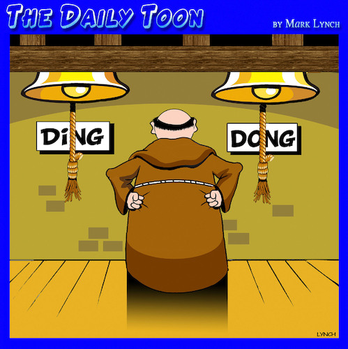 Cartoon: Ding Dong (medium) by toons tagged monks,bell,ringers,monastery,monks,bell,ringers,monastery