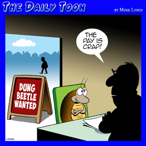 Cartoon: Dung beetles (medium) by toons tagged job,hunting,crap,bad,pay,job,hunting,crap,bad,pay