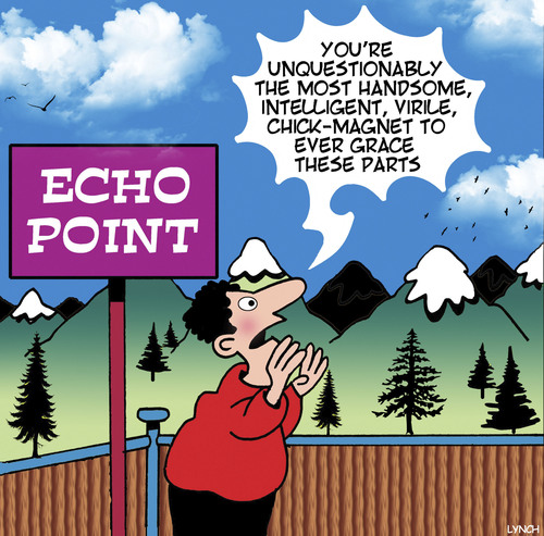Cartoon: Echo point (medium) by toons tagged echo,point,showing,off,self,centered,mountain,scenery,echo,point,showing,off,self,centered,mountain,scenery