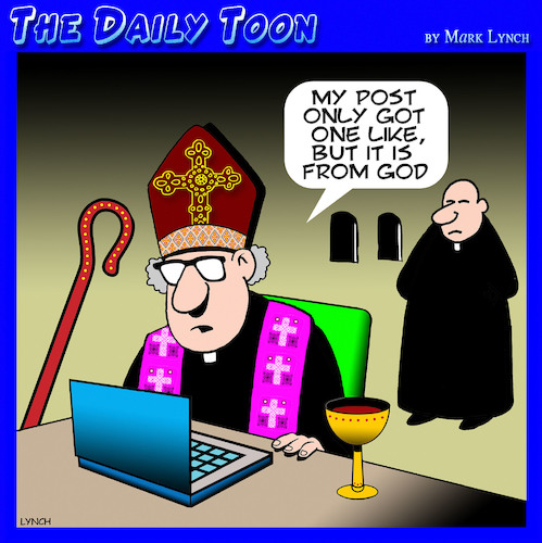 Cartoon: Facebook likes (medium) by toons tagged post,online,likes,bishop,post,online,likes,bishop