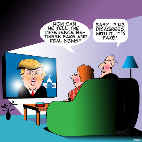 Cartoon: Fake news (medium) by toons tagged donald,trump,fake,news,alternative,facts,us,president,bully,donald,trump,fake,news,alternative,facts,us,president,bully