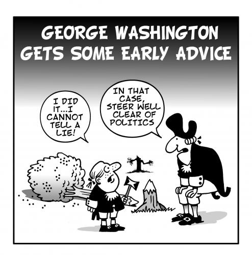 Cartoon: GeogeWashngton (medium) by toons tagged george,washington,usa,history,lies,presidents