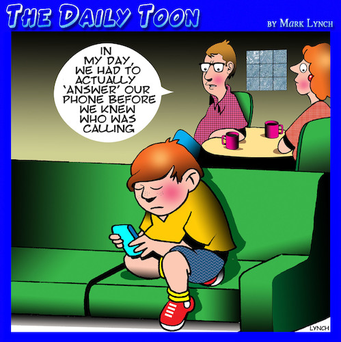 Cartoon: Good old days (medium) by toons tagged in,my,day,smart,phones,modern,technology,answering,phone,old,fashioned,in,my,day,smart,phones,modern,technology,answering,phone,old,fashioned