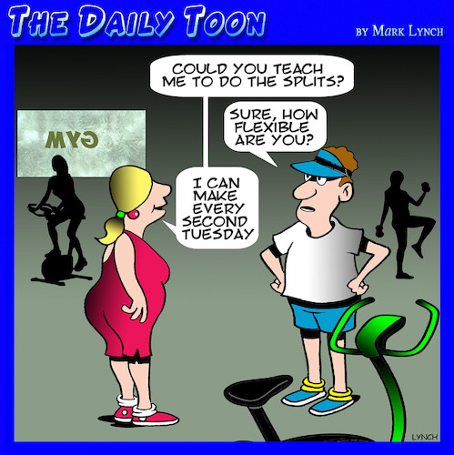 Cartoon: Gym (medium) by toons tagged splits,exercise,gymnasium,flexible,stretching,splits,exercise,gymnasium,flexible,stretching