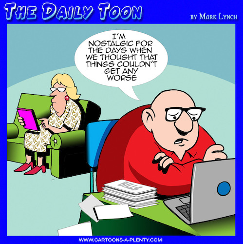 Cartoon: Hard times (medium) by toons tagged inflation,bills,nostalgia,household,inflation,bills,nostalgia,household