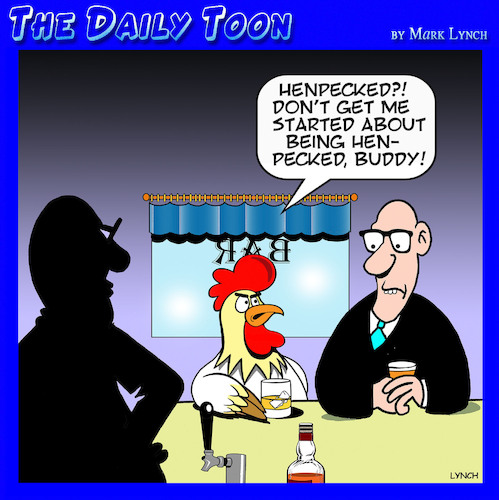 Cartoon: Henpecked (medium) by toons tagged rooster,cock,henpecked,rooster,cock,henpecked