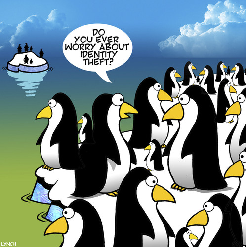 Cartoon: Identity theft cartoon (medium) by toons tagged identity,theft,penguind,arctic,penguins,all,look,the,same,fraud,animals,identity,theft,penguind,arctic,penguins,all,look,the,same,fraud,animals
