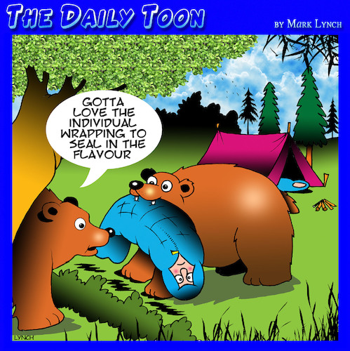 Cartoon: Individually sealed (medium) by toons tagged bears,sleeping,bags,fresh,food,bears,sleeping,bags,fresh,food