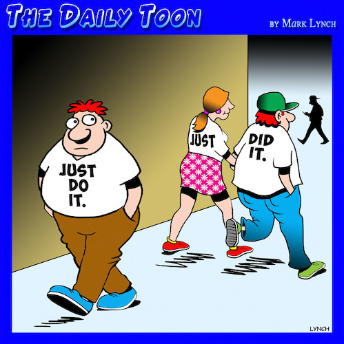 Cartoon: Just do it (medium) by toons tagged nike,shirts,nike,shirts