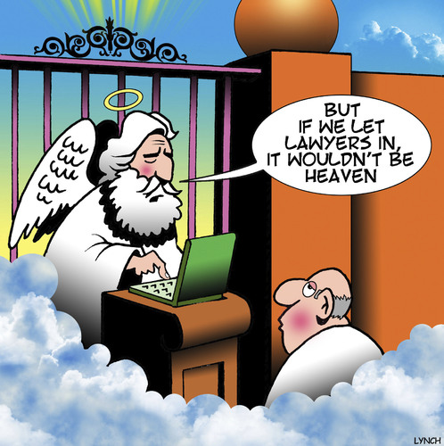 Cartoon: Lawyers in heaven (medium) by toons tagged lawyers,st,peter,pearly,gates,law,firms,legal,parasites,lawyers,st,peter,pearly,gates,law,firms,legal,parasites