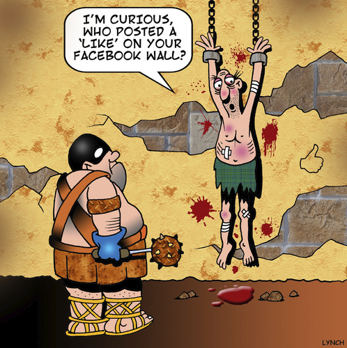 Cartoon: Like me on Facebook (medium) by toons tagged facebook,torture,medievil,chamber,social,media,facebook,torture,medievil,chamber,social,media