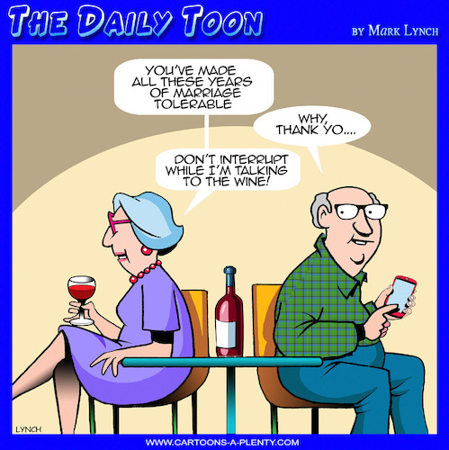 Cartoon: Married bliss (medium) by toons tagged marriage,wine,bored,couples,marriage,wine,bored,couples